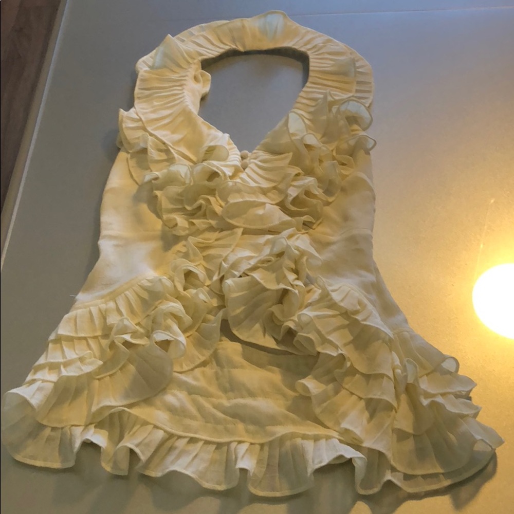 Arden B ruffle halter top